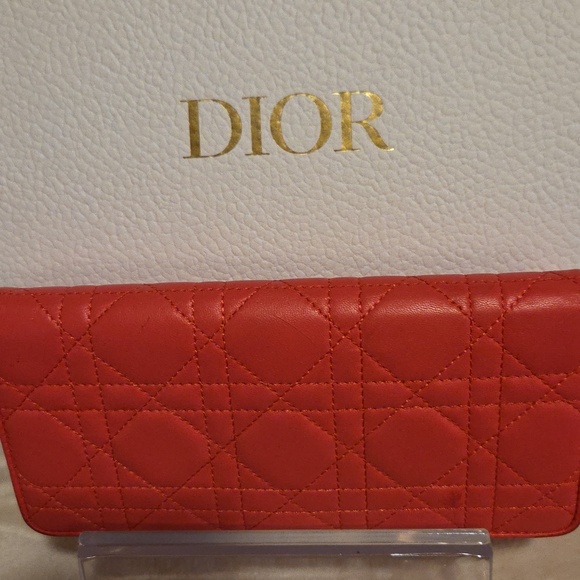 Dior Handbags - Dior Coral‎ Quilted Wallet